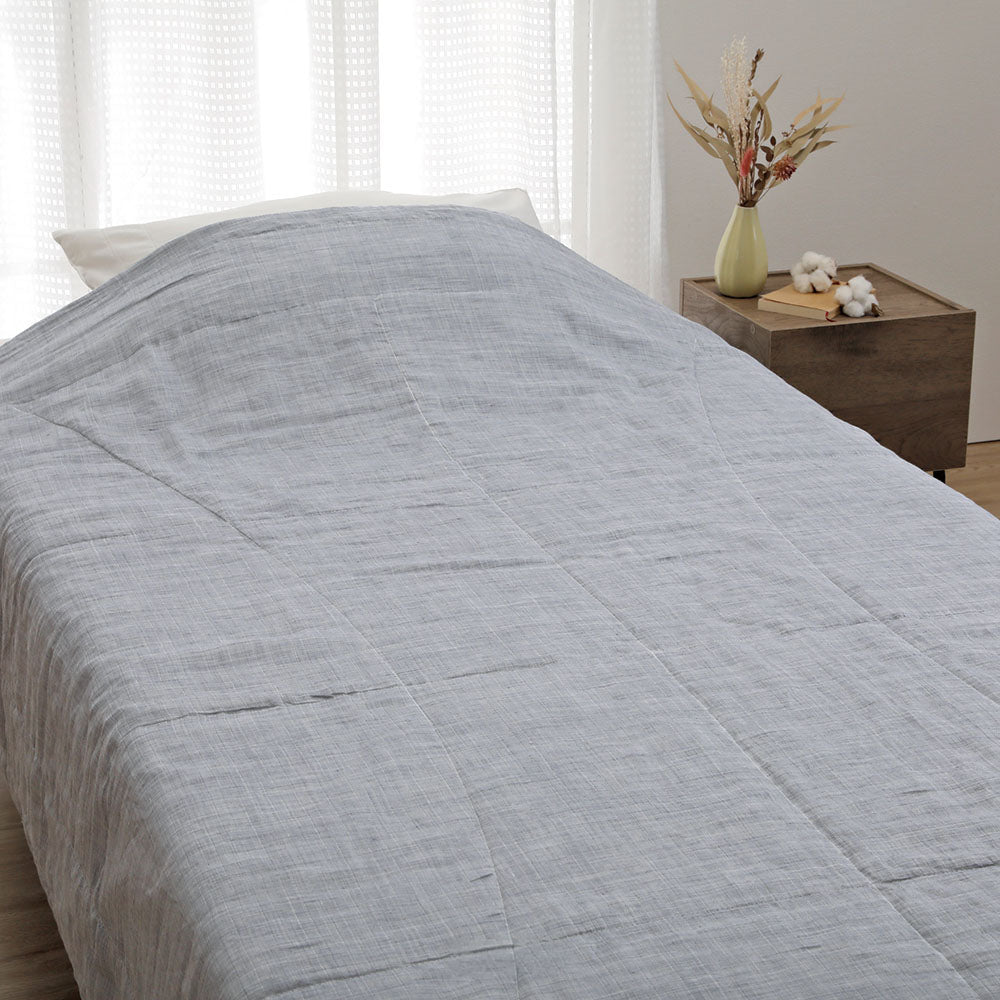 日本製 本麻ちぢみ肌掛け布団 洗える 近江ちぢみ シングル 麻100% 夏用