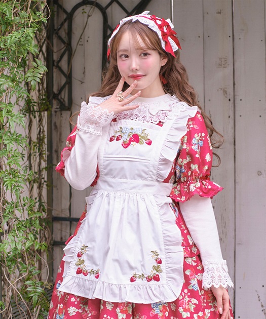クラシックベリー刺繍エプロン | kawaii | axes femme online shop