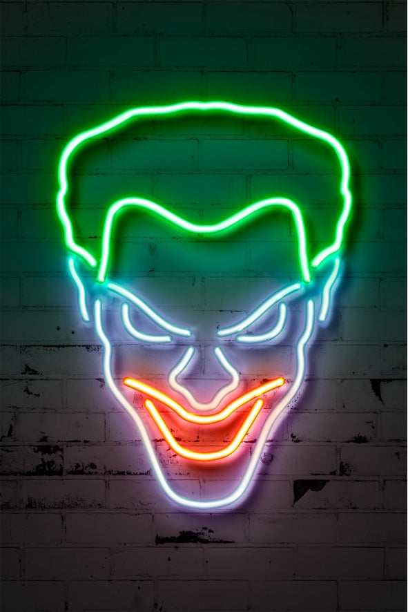 Joker Head - Neon Art - Blue Shaker Print – BLUE SHAKER