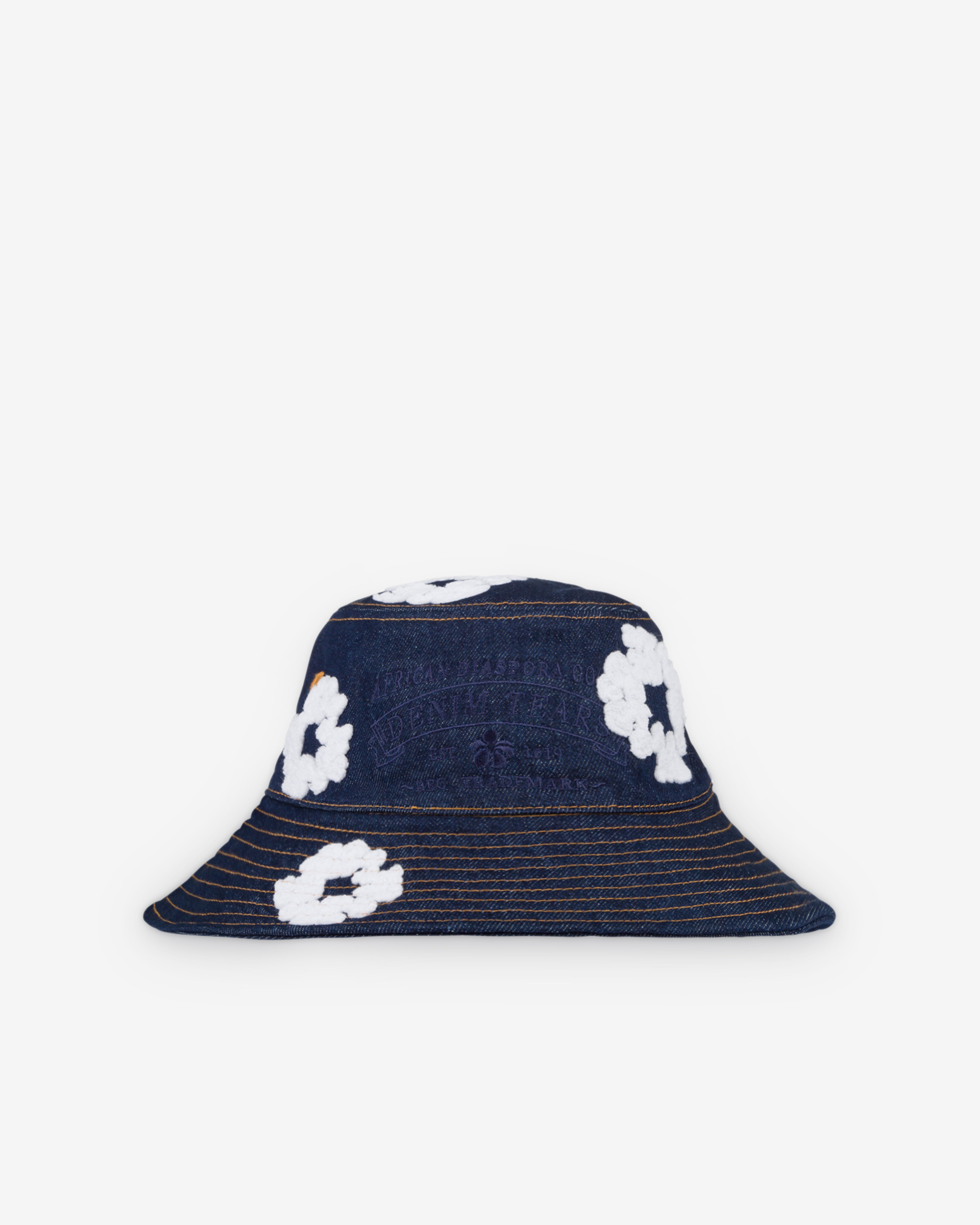Denim Tears: Men's Denim Wreath Bucket Hat (Washed Indigo) | DSML