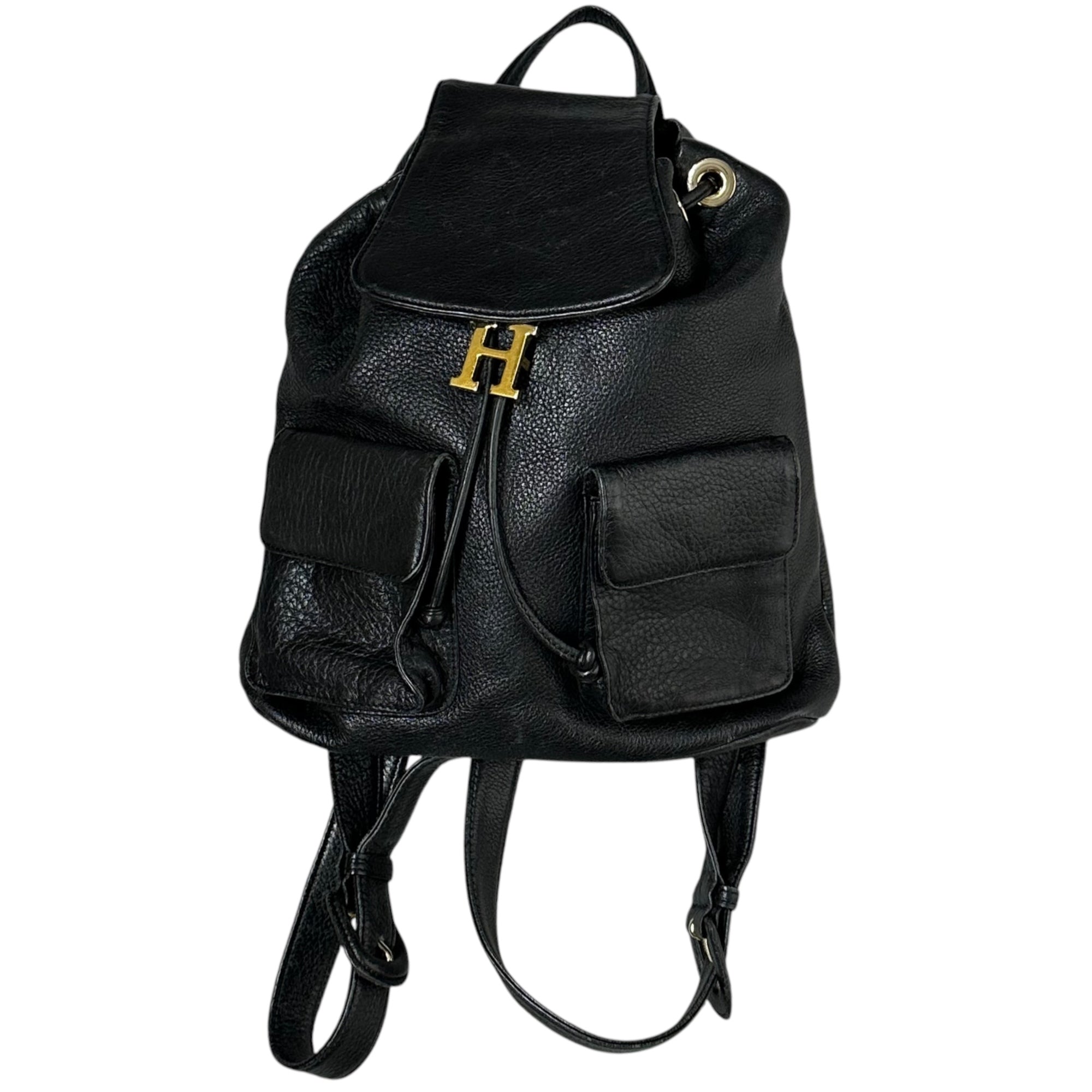 HIROFU(ヒロフ) H logo gold hardware leather mini backpack H ロゴ
