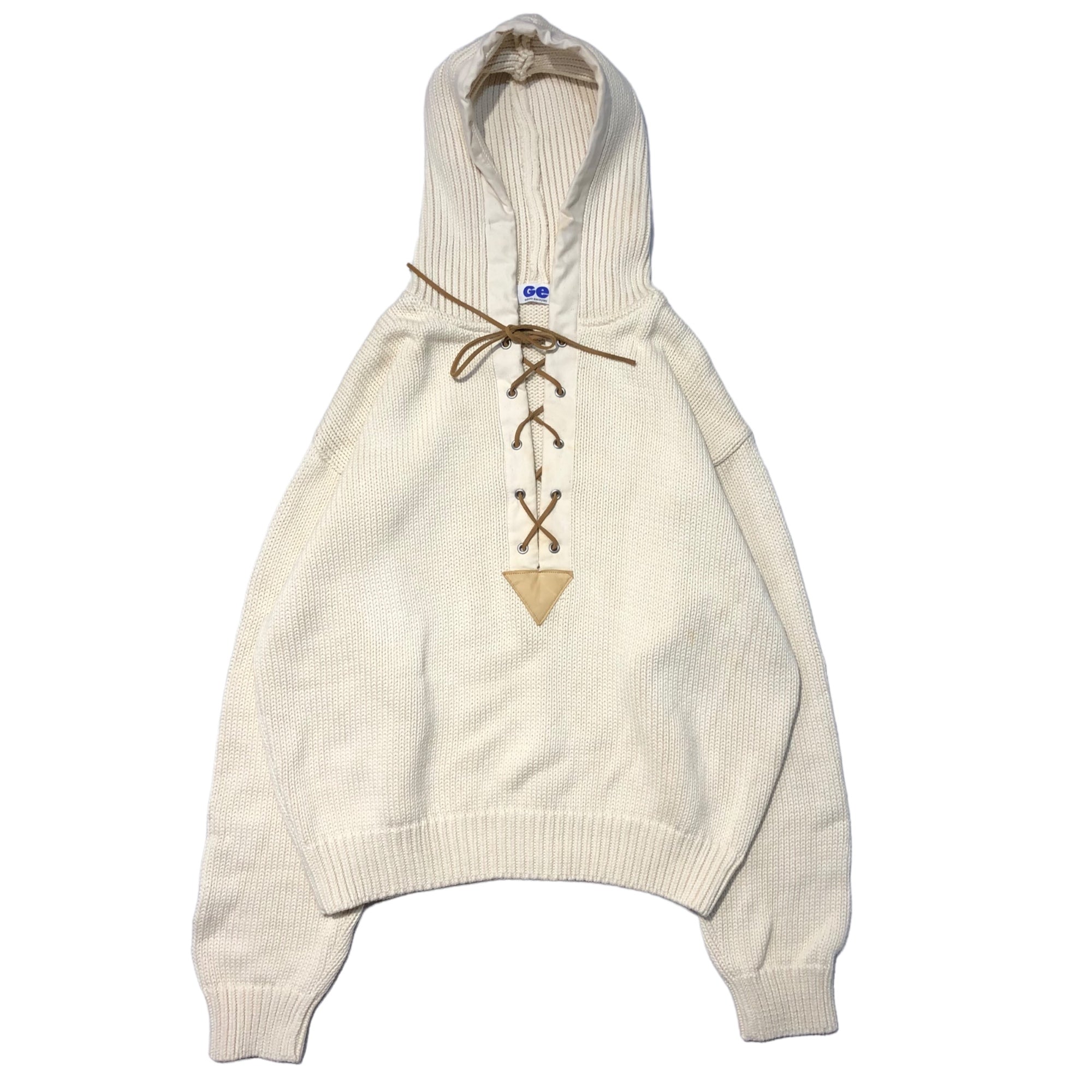 GOODENOUGH(グッドイナフ) 90's lace-up knit pullover hoodie レース