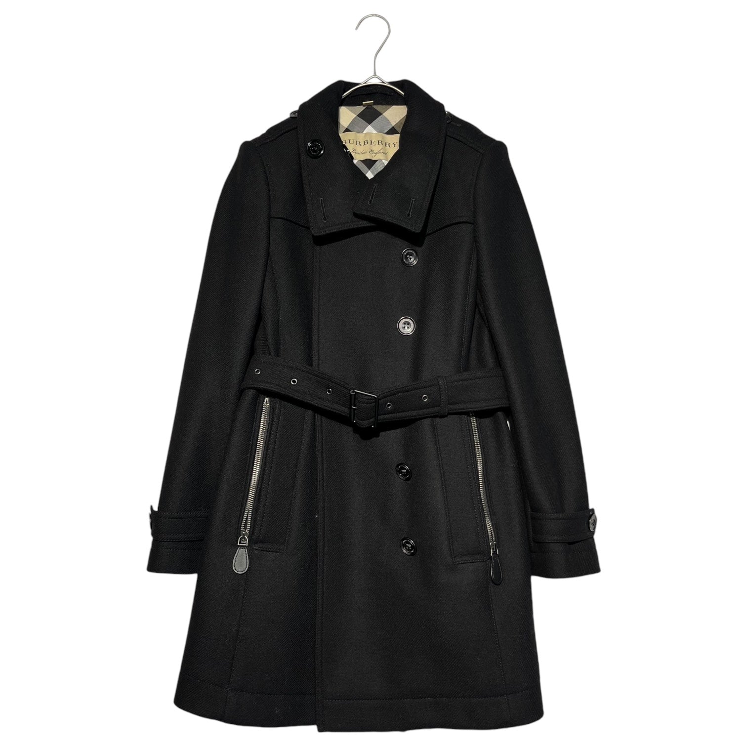 BURBERRY(バーバリー) Melton double-breasted belted coat メルトン