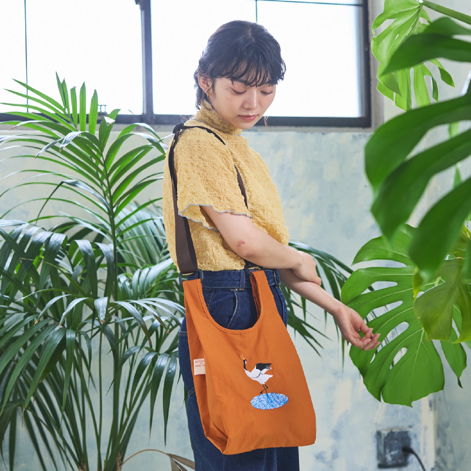 バッグ（小） #110d オレンジ タンチョウ – INTERMODE KAWABE