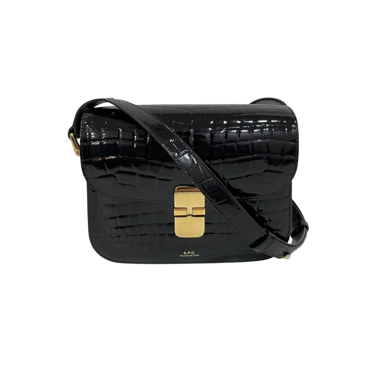 A．P．C．(アーペーセー) クロコダイル型押し ショルダーバッグ