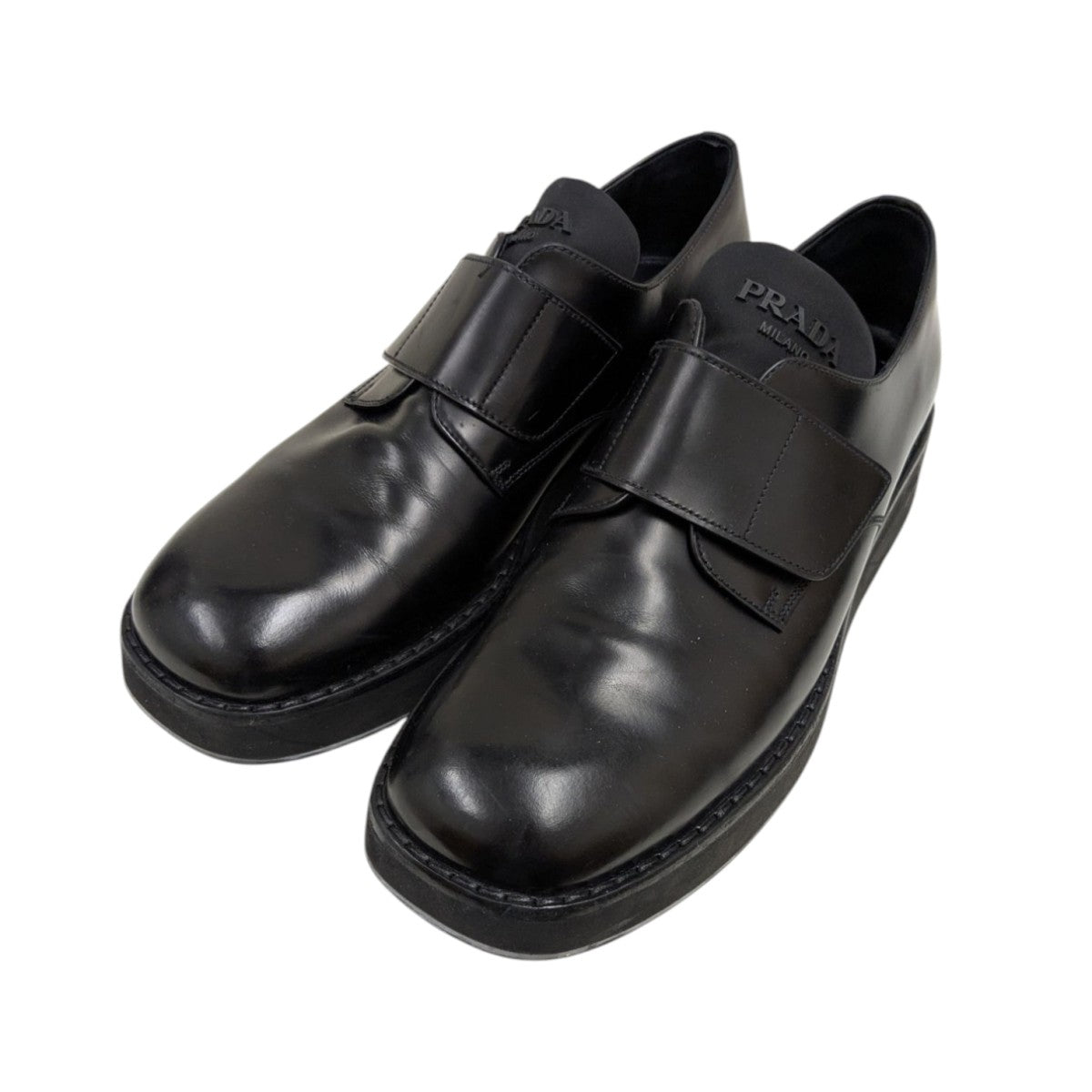 PRADA(プラダ) ベルクロレザーシューズ 2EG341 ブラック サイズ 8 1/2