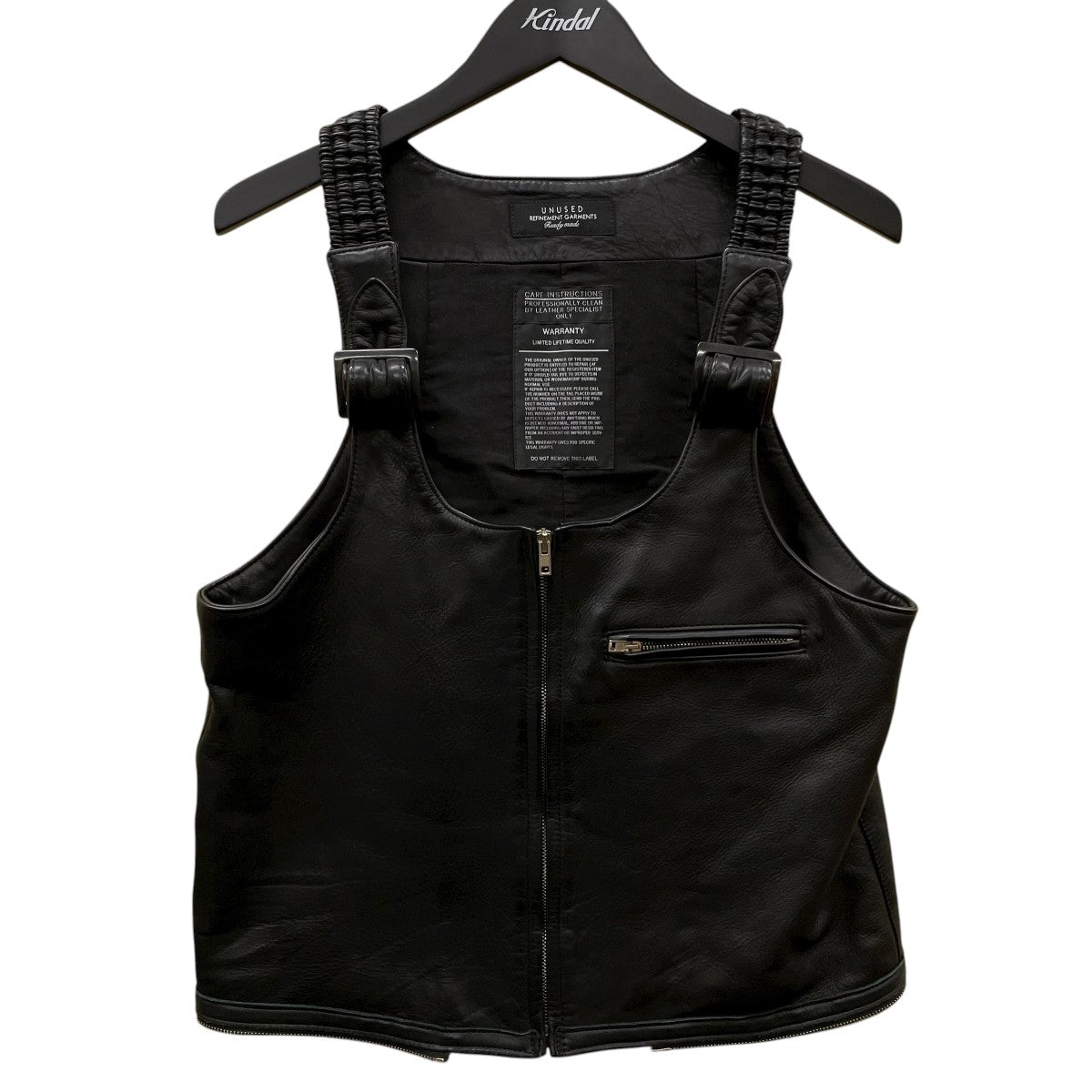 UNUSED(アンユーズド) STRAP VESTレザーベスト ブラック サイズ 3