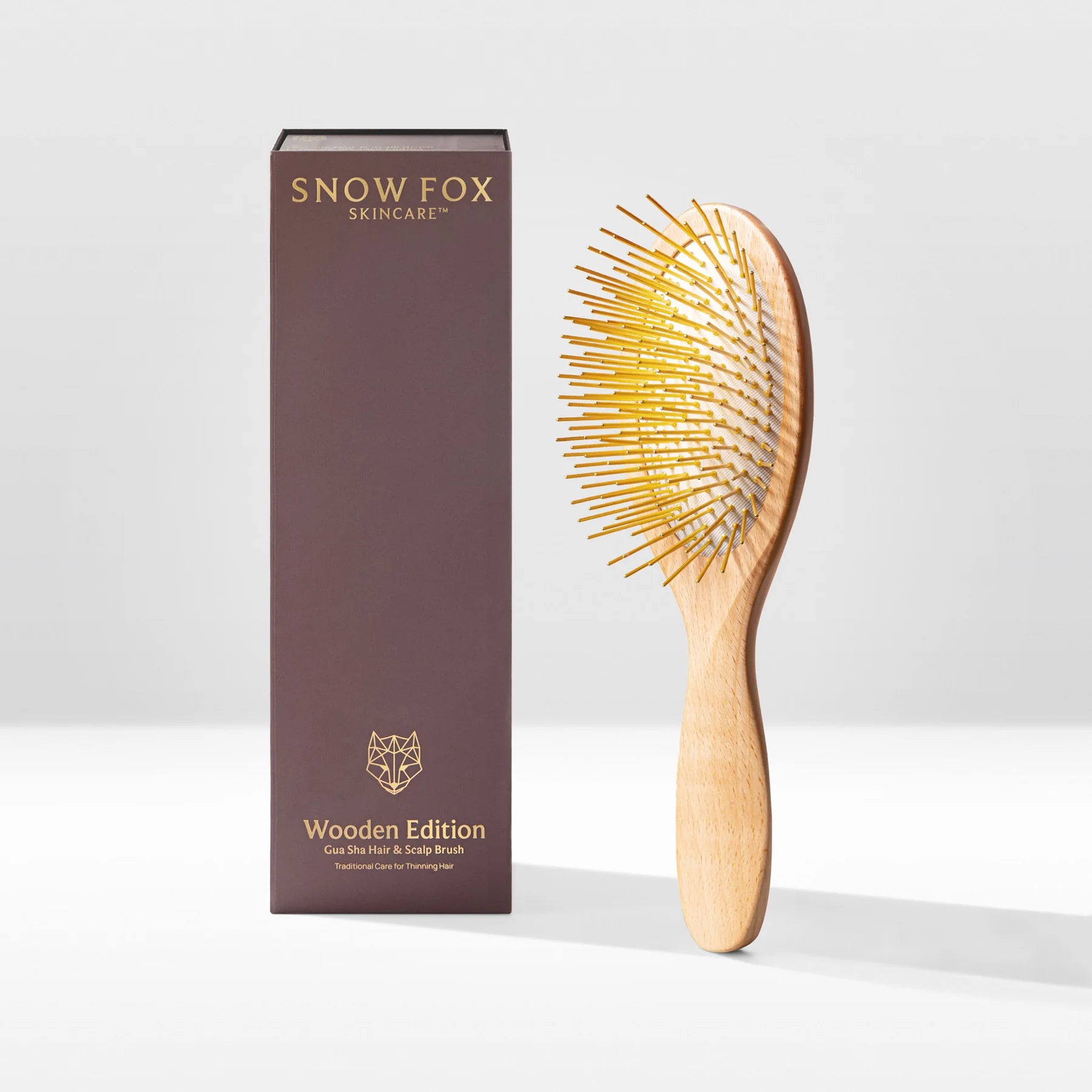 Snow Fox Skincare Gua Sha Hair & Scalp Brush: Premium Wooden