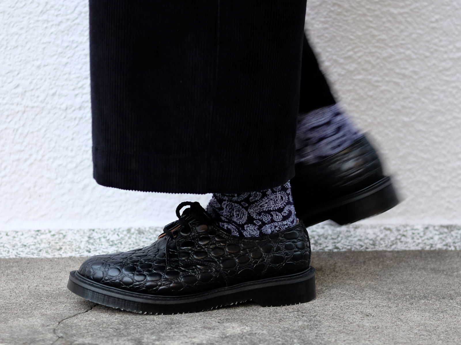 GEORGE COX×MAIDENS SHOP “GILLIE SHOES(CROCODILE PATTERN BY