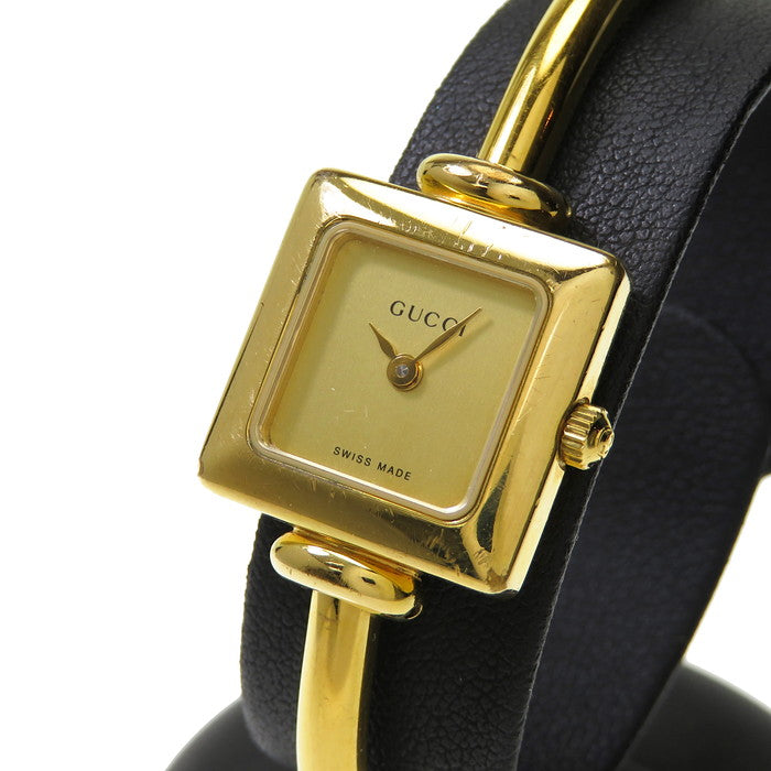 GUCCI/グッチ】 1900L バングルウォッチ スクエア 腕時計 GP クオーツ