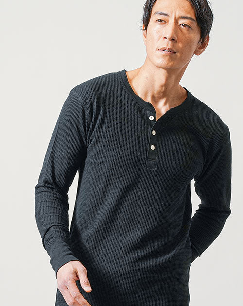 ヘンリーネック Tシャツ カットソー メンズ サーマル アメカジ 長袖