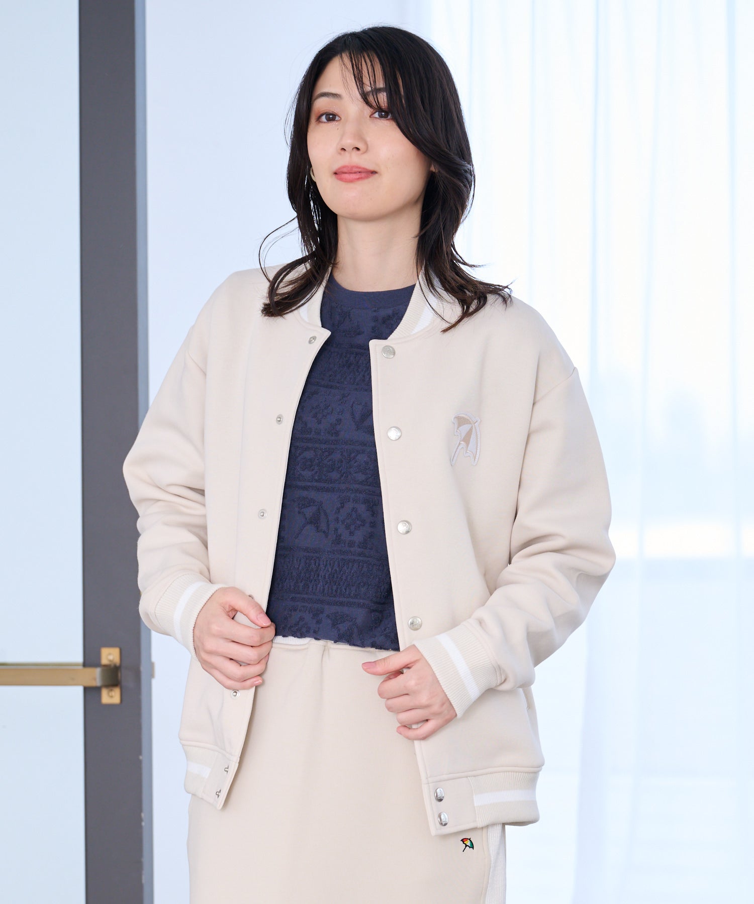 ダンボールニット シェア スタジアムジャンパー（スタジャン/ユニ