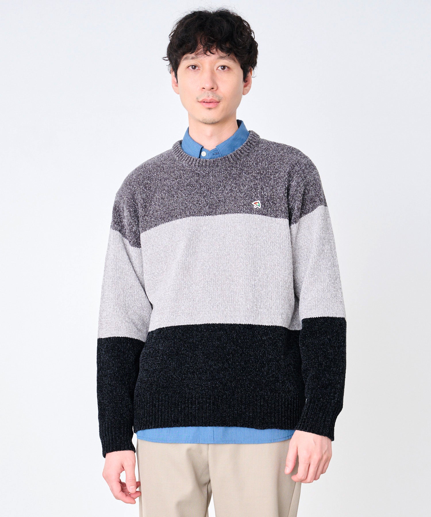 モールニット カラーブロック プルオーバー（ニット/セーター/メンズ