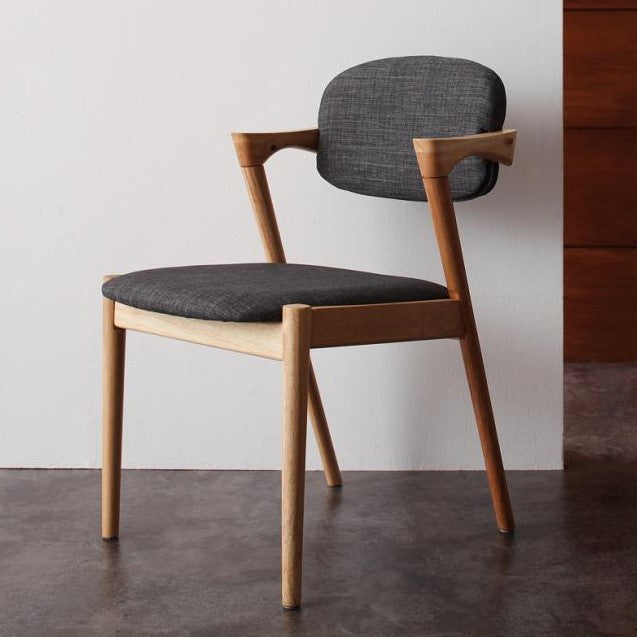 北欧風 曲線美の木製アームチェア グレー ダイニングチェア 椅子 北欧