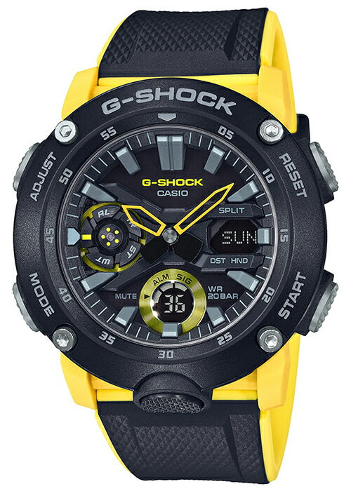G-SHOCK GA-2000-1A9JF メンズ アナデジ カーボンコアガード イエロー