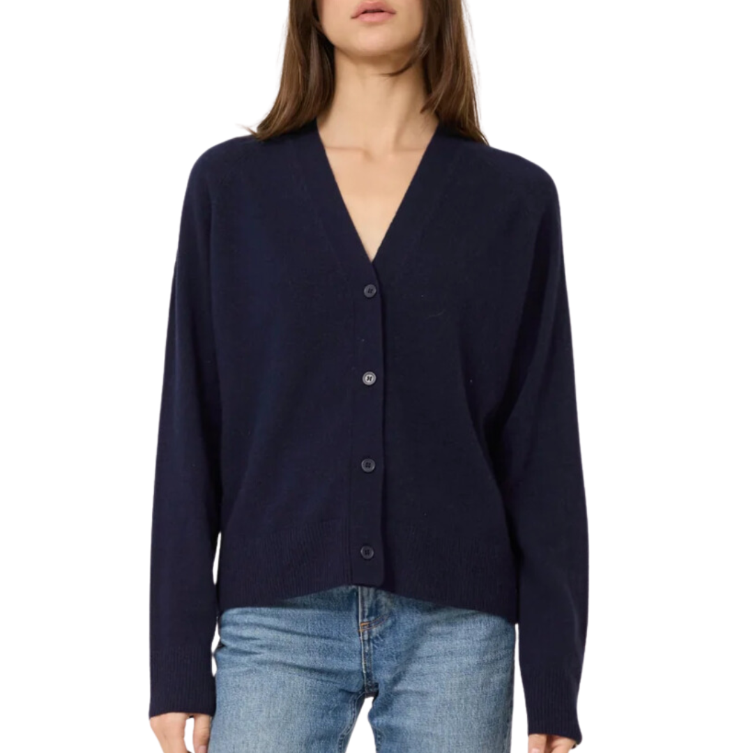 One Grey Day Sloane Cashmere Cardigan in Navy