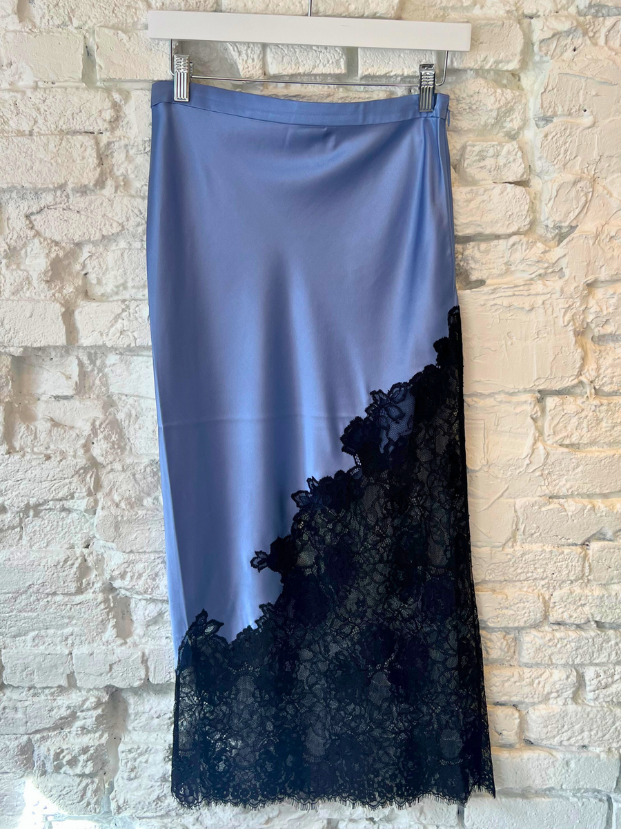 Fleur du Mal Silk and Lace Midi Skirt | Forty Winks