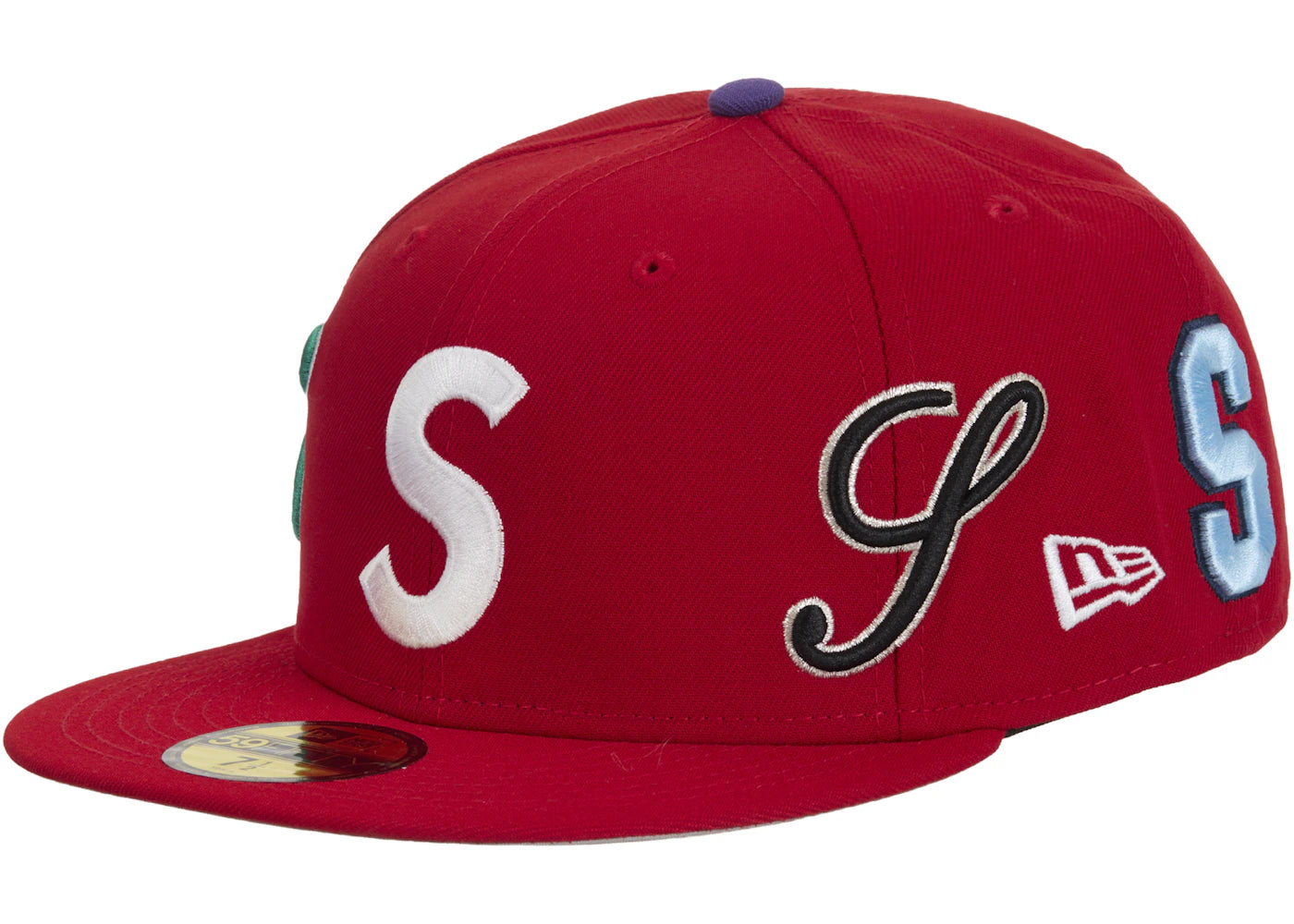 Supreme Multi S Logo New Era 59Fifty Fitted Hat Red – Side Kicks