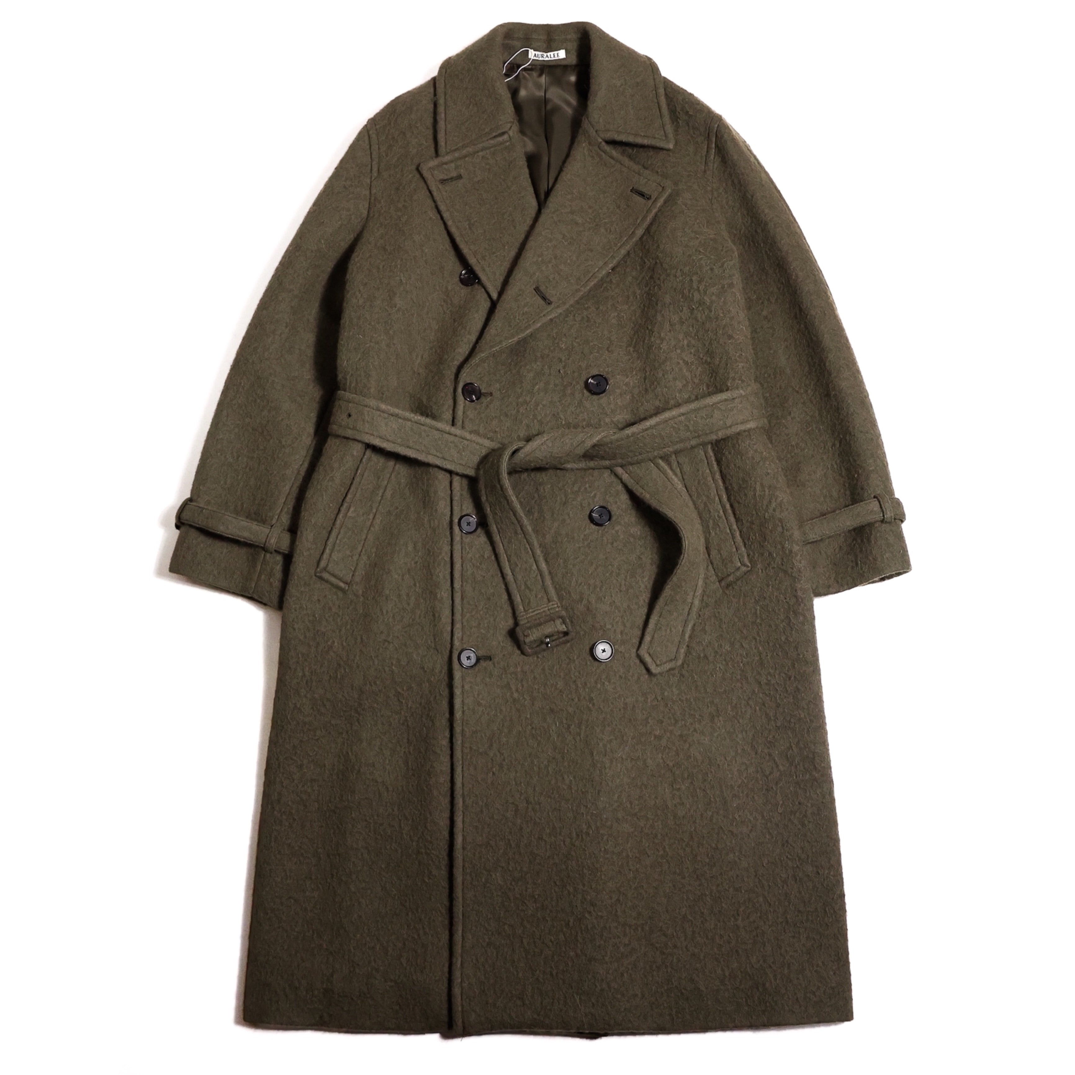 AURALEE「BRUSHED ALPACA WOOL MELTON TRENCH COAT / DARK OLIVE