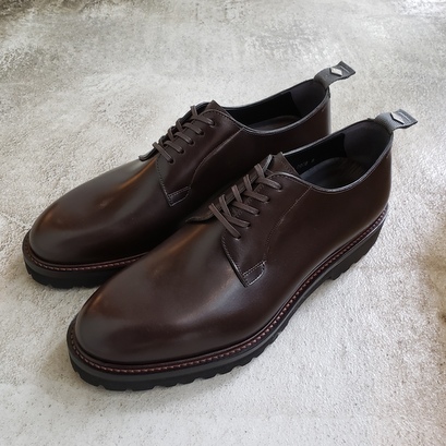 とても履きやすい革靴 WHダブルエイチ プレーントゥ ダークブラウン