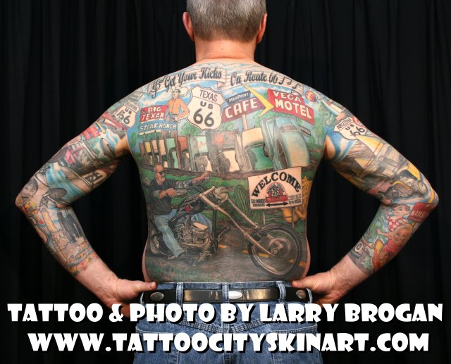 RT. 66 Backpiece by Larry Brogan : Tattoos