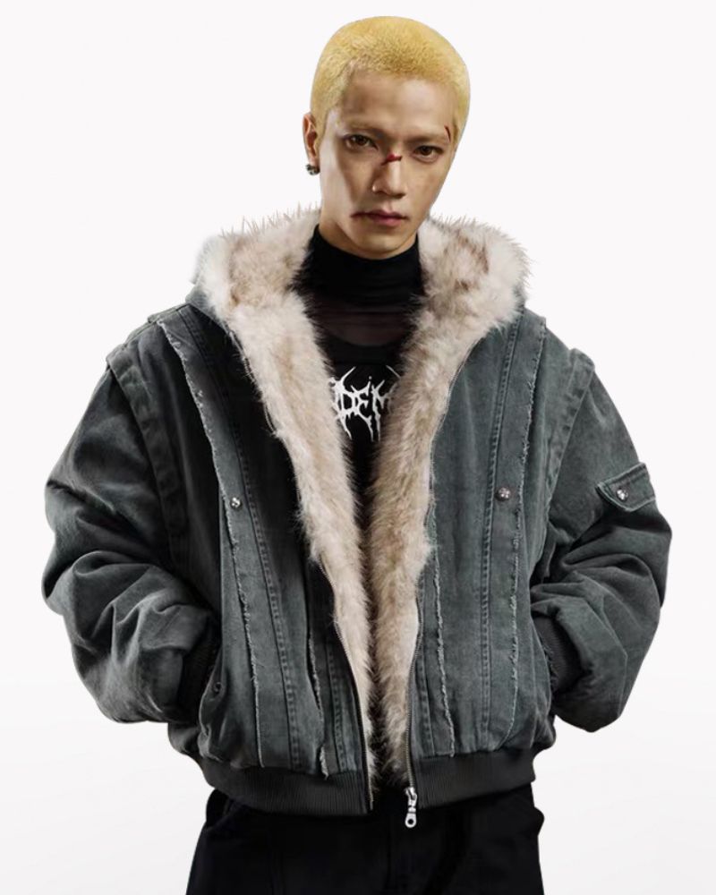 Functional Opium Style Deconstructed Patchwork Winter Jacket