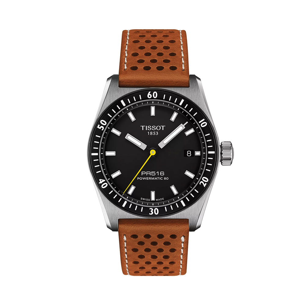 PR516 Powermatic 80 38mm - Black on Leather Strap | Teddy Baldassarre
