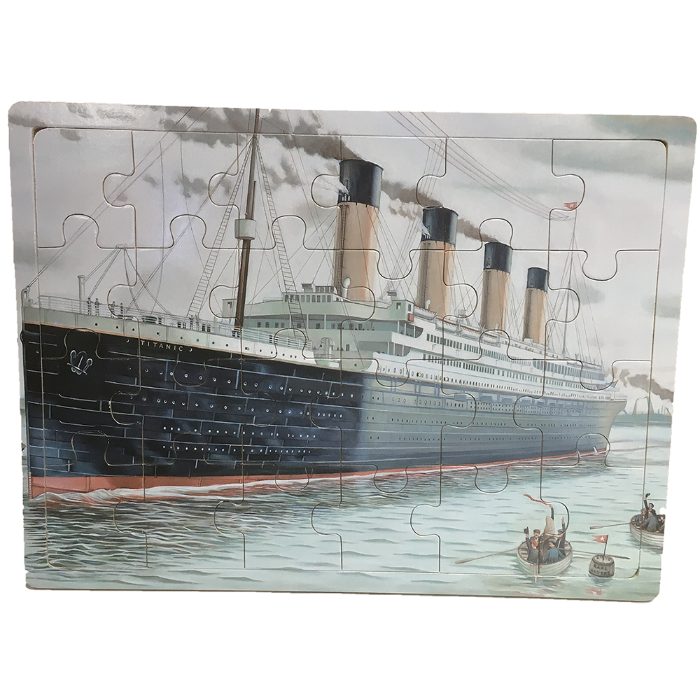 Titanic Port Scene w/ Smoke 24pc Wood Jigsaw Puzzle – Texas Toy