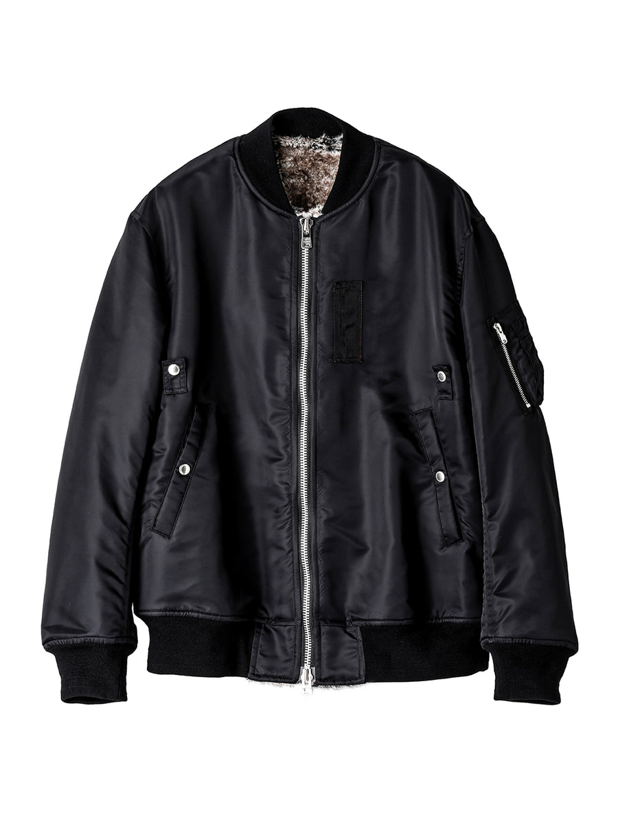 sj.0034AW25-black x gray フォーファーライニングフライトジャケット