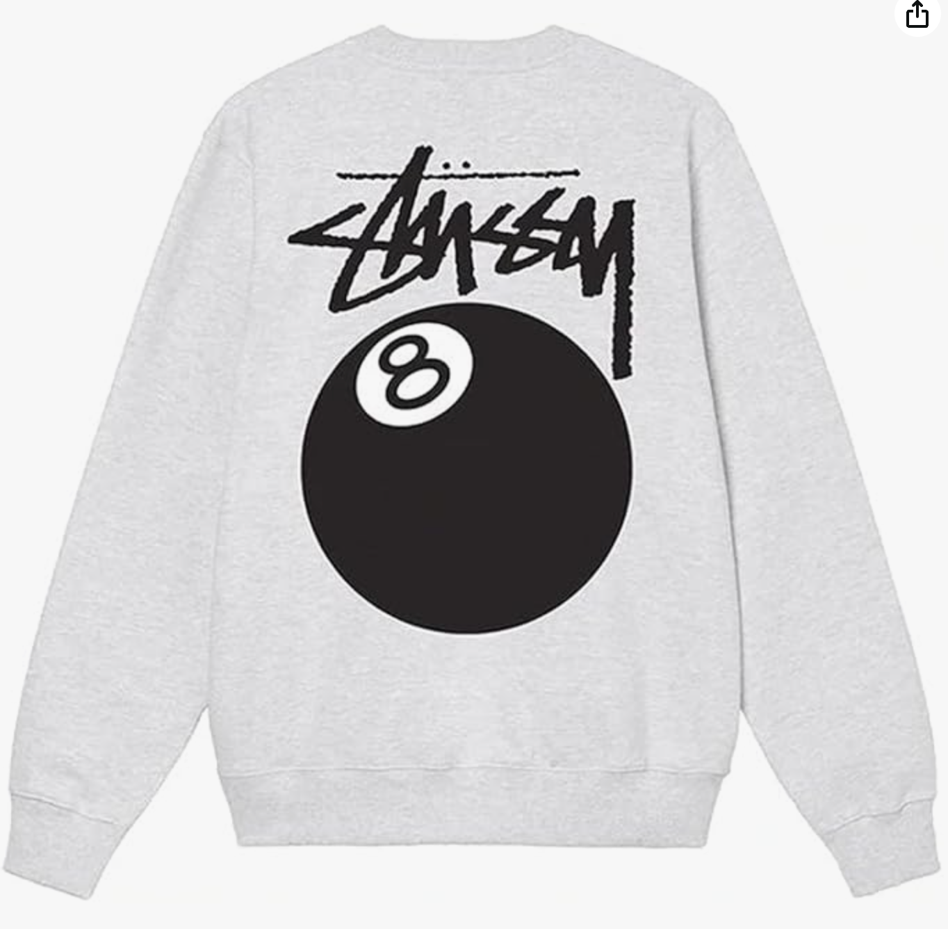 Stussy 8 Ball Crew - Ash Heather – Doused
