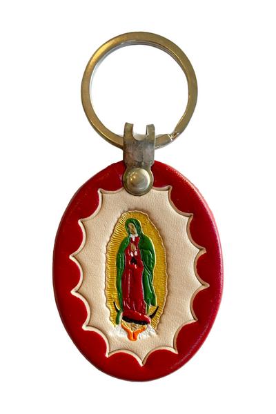 Our Lady of Guadalupe Leather Key Ring - Red – The Franciscan Store