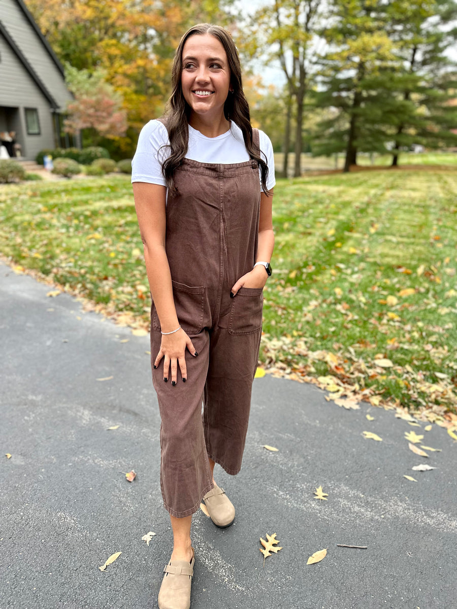 popelin / 25AW Brown dungarees サイズ2-3y Popelin Brown Oxford
