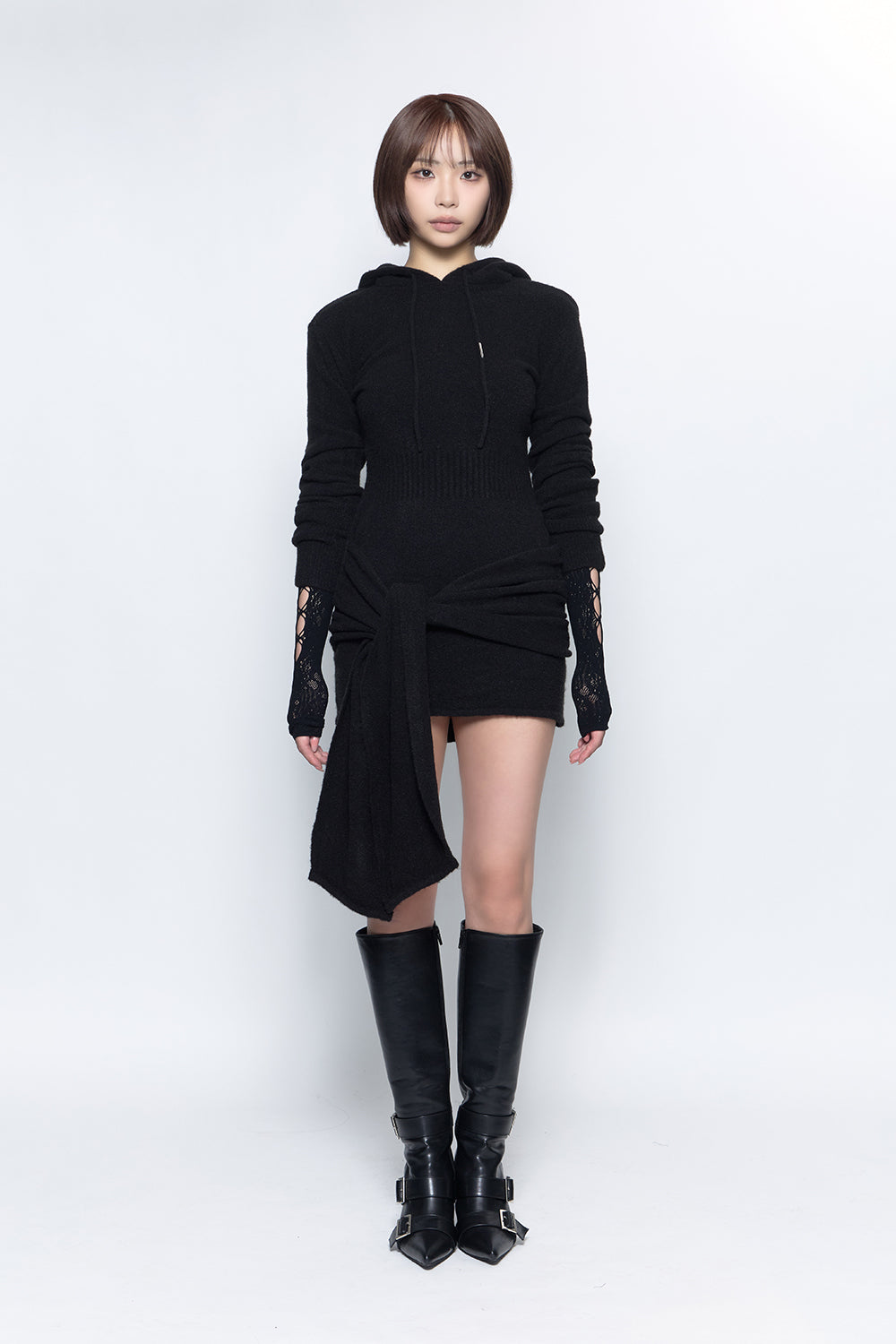 ワンピース theredthread S draped knit dress mini THEREDTHREAD / ザ