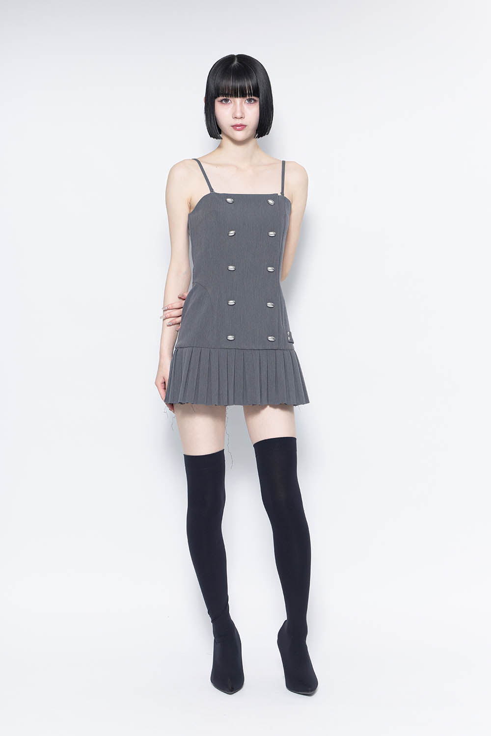 THEREDTHREAD / ザレッドスレッド】S oval pleats dress