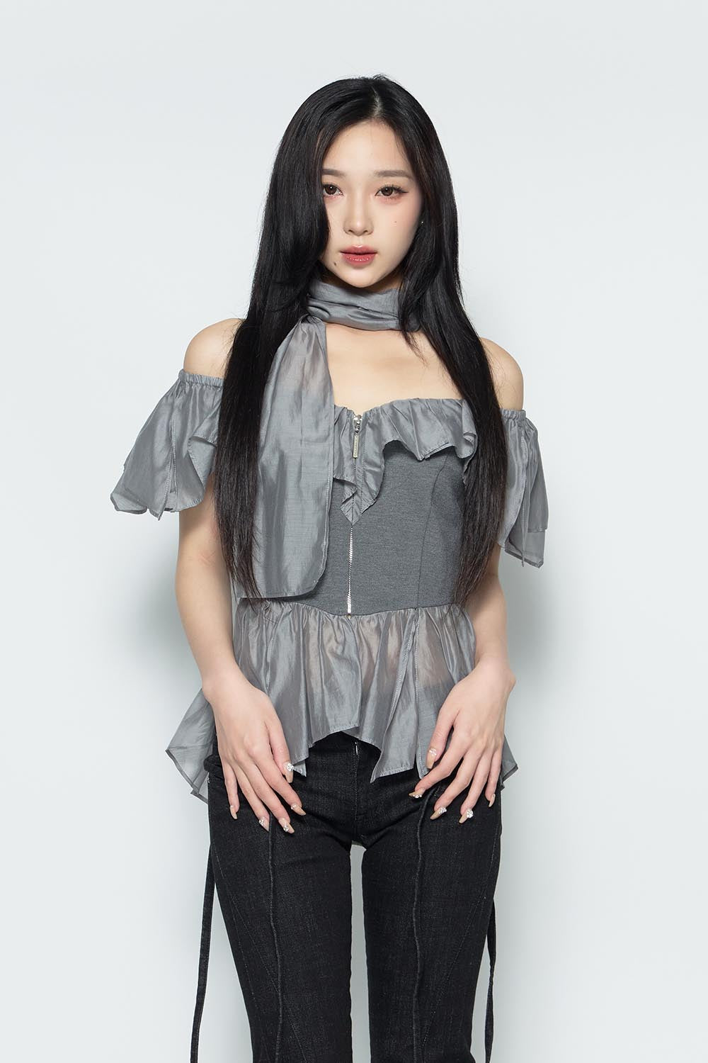 THEREDTHREAD / ザレッドスレッド】S ruffle stole tops