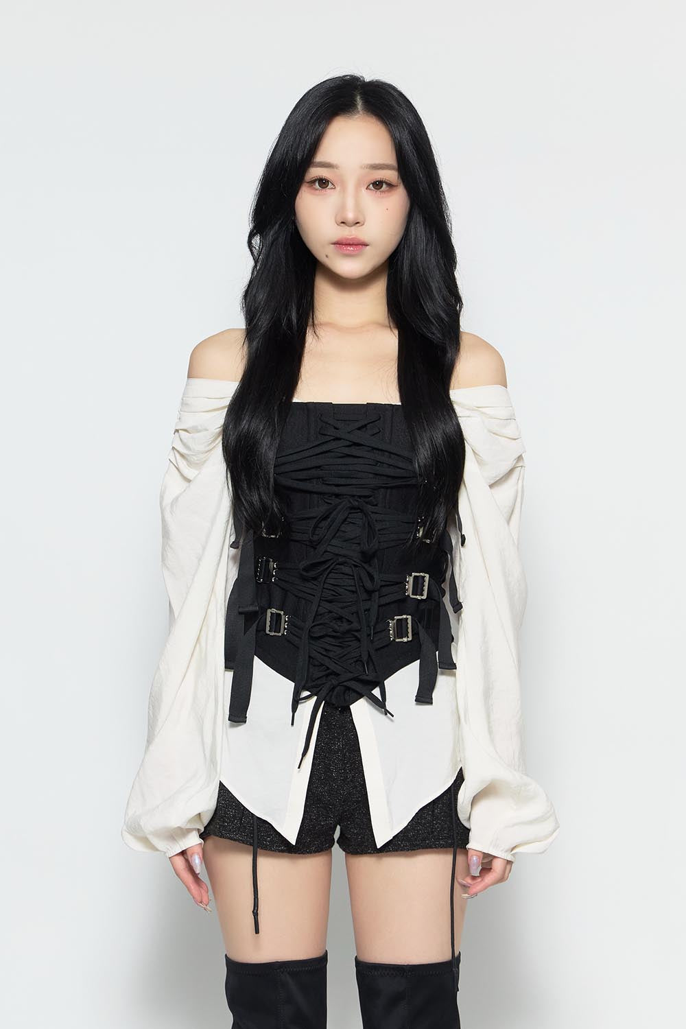 THEREDTHREAD / ザレッドスレッド】S burlesque corset blouse