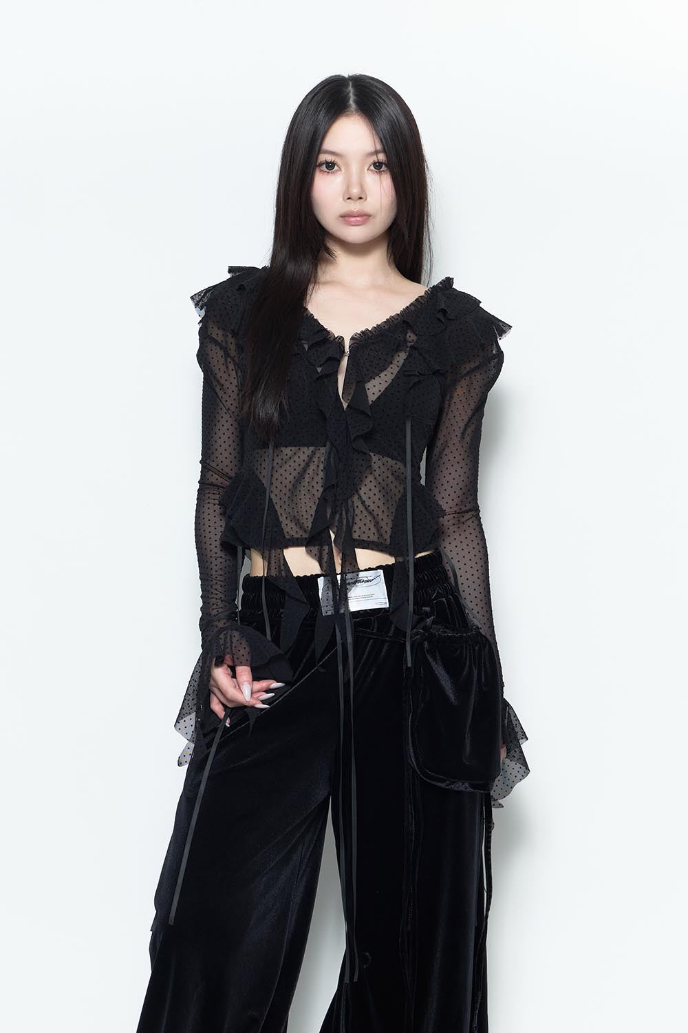 THEREDTHREAD / ザレッドスレッド】S dot flow frill tops