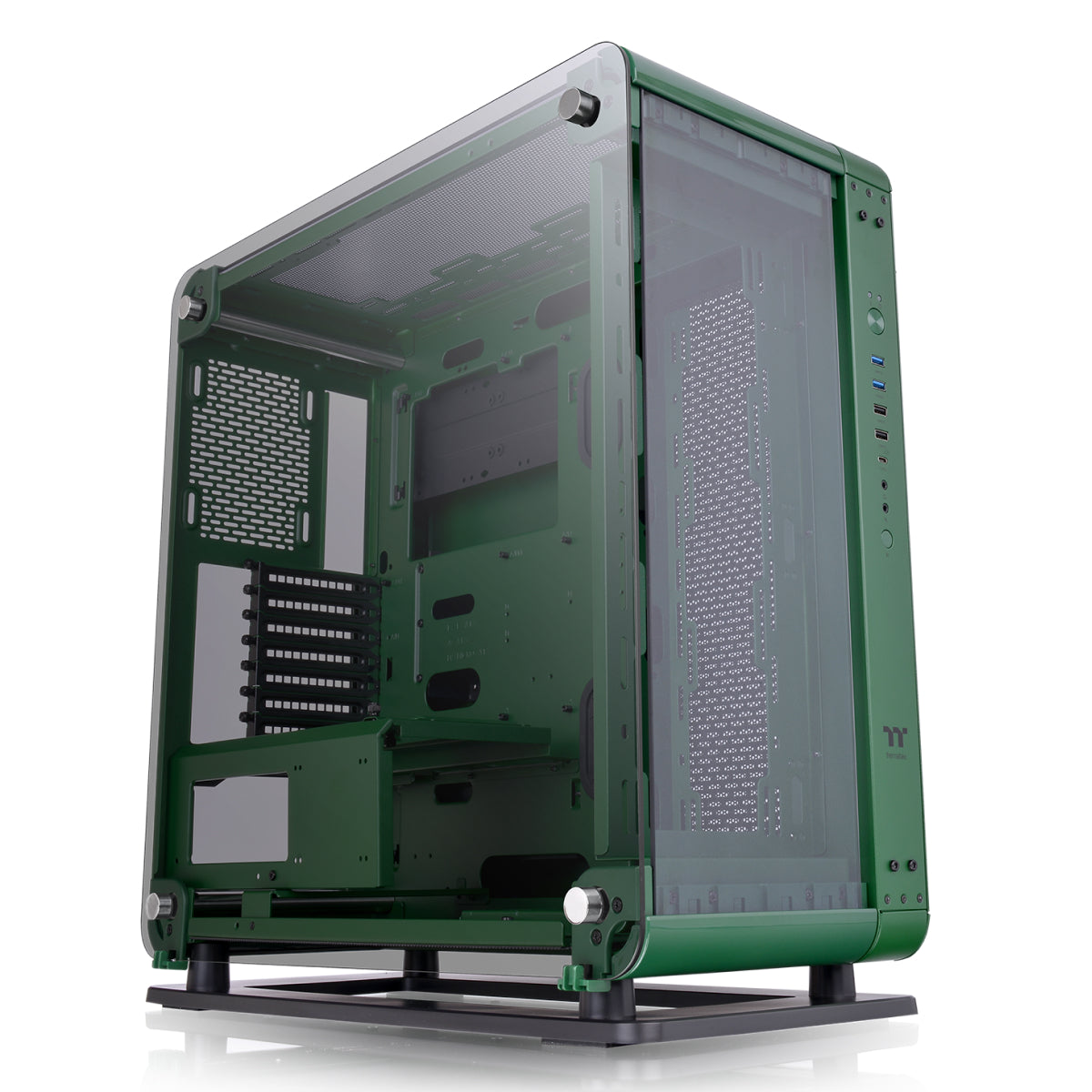 Core P6 Tempered Glass Racing Green Mid Tower Chassis