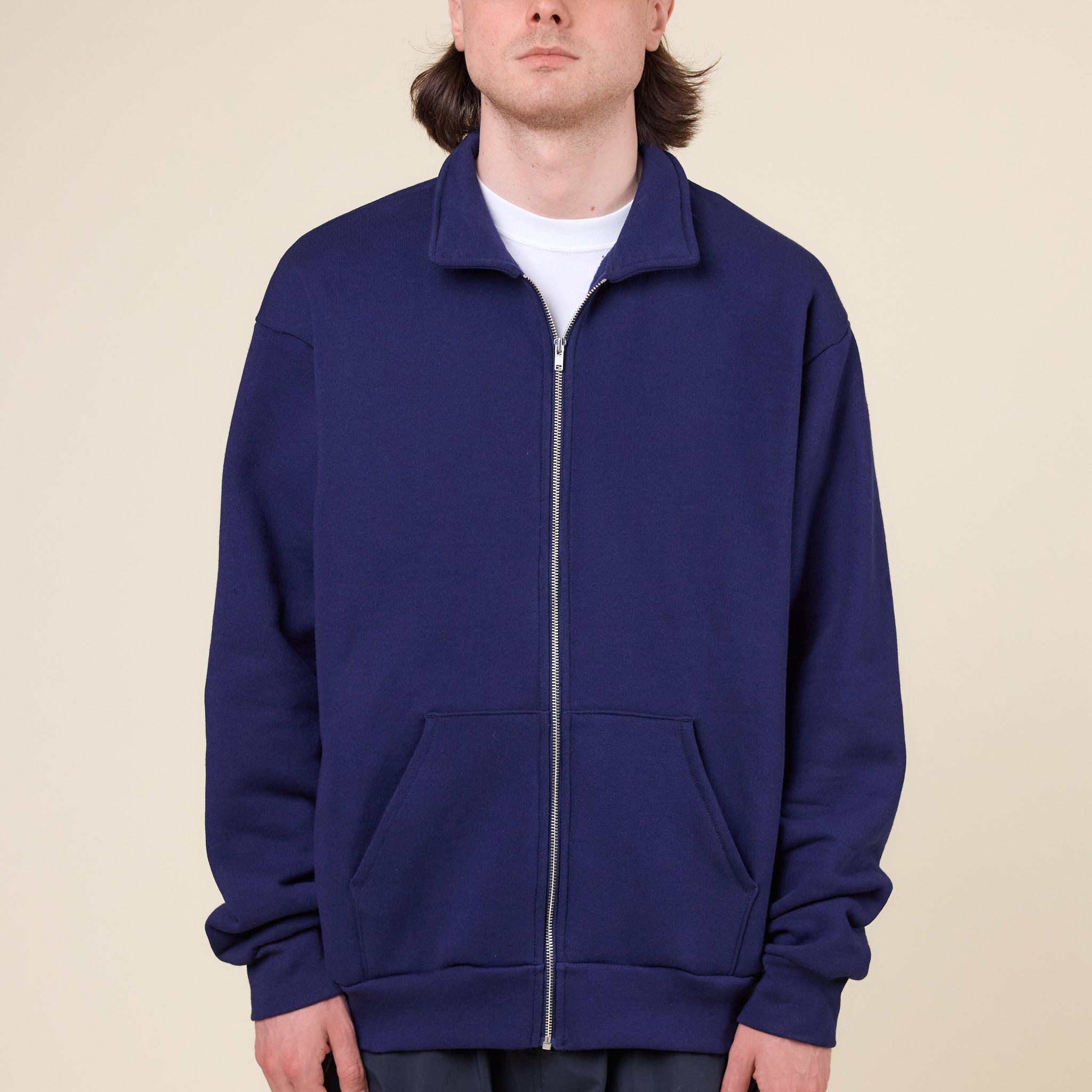 Cease - Collar Zip Sweatshirt - Navy Blue | T.T.O.O