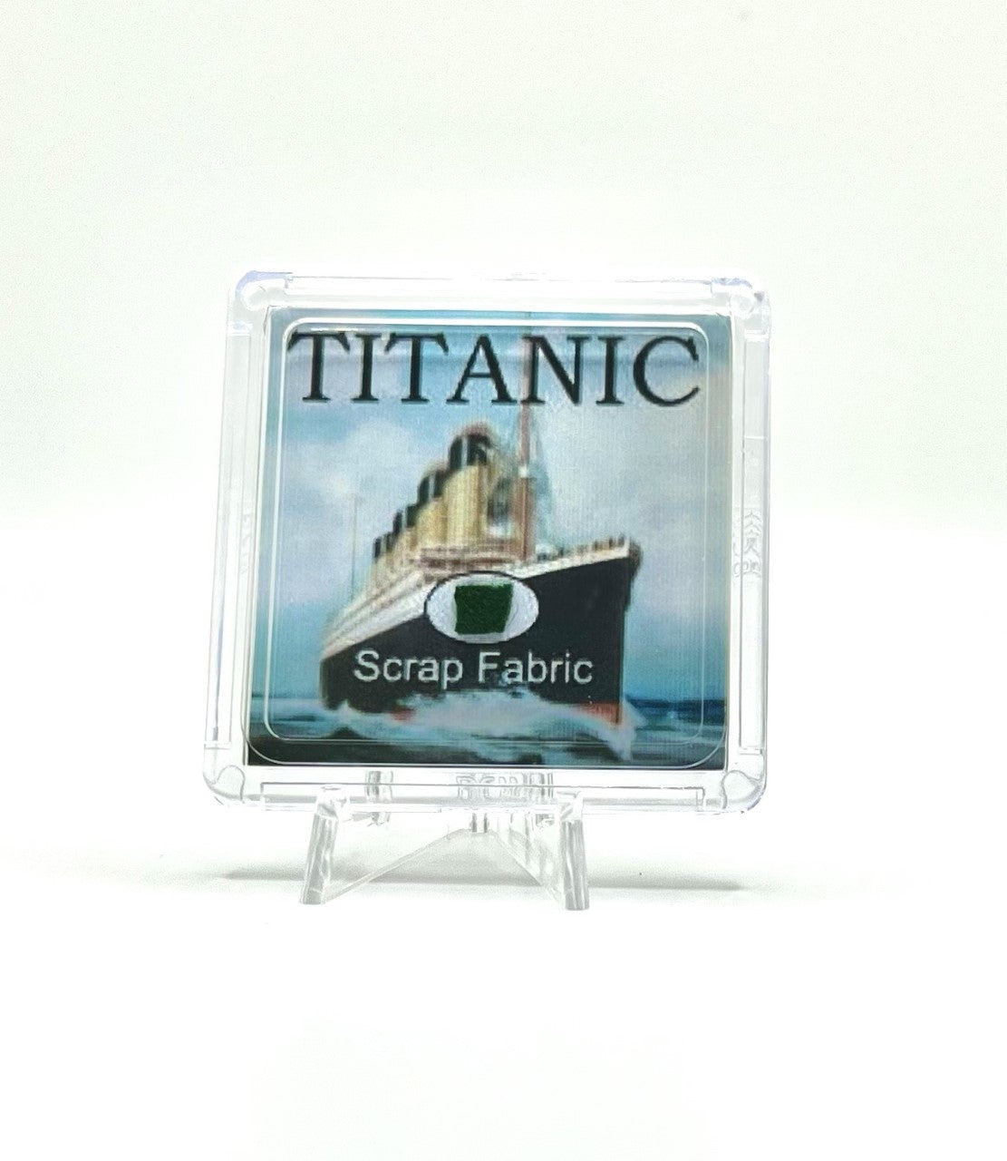 Authentic Titanic Fabric Artifact in Square Display (stand not