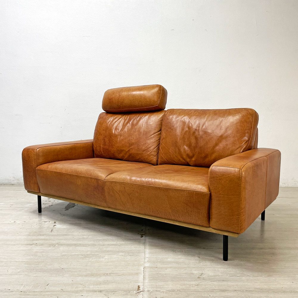 ウニコ unico スアビ SUABI レザー 2.5Pソファ 本革 アイアン脚 レザー