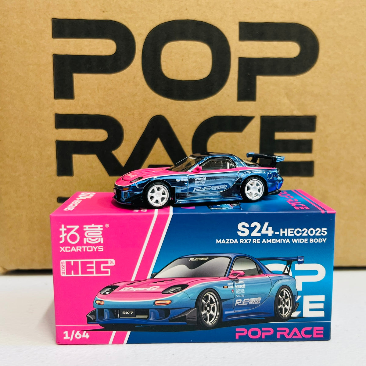 PORPACE HEC 2025 1/64 MAZDA RX7 RE AMEMIYA WIDE BODY S24-HEC2025