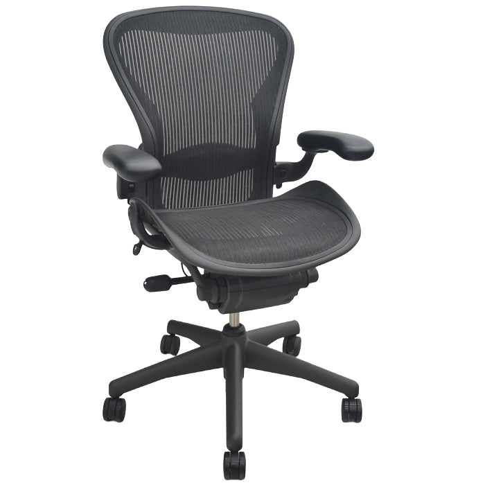 中古】ハーマンミラー アーロンチェア Bサイズ 可動肘 ランバー