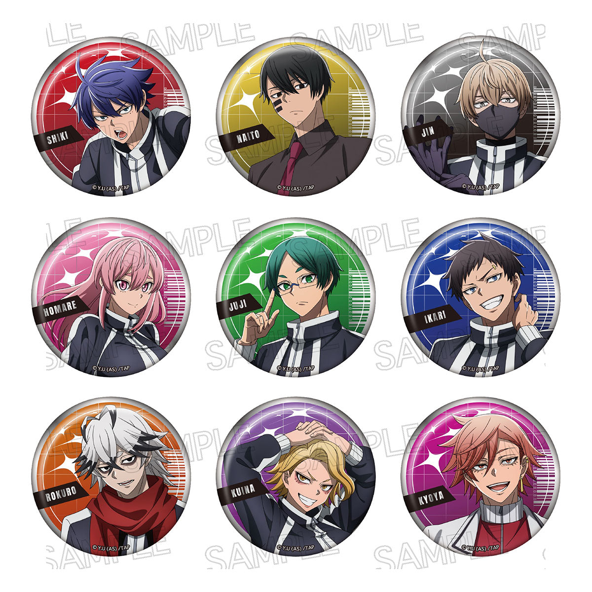 メタル缶バッジ Vol.1（コンプリートBOX）全9種｜TVアニメ『桃源暗鬼