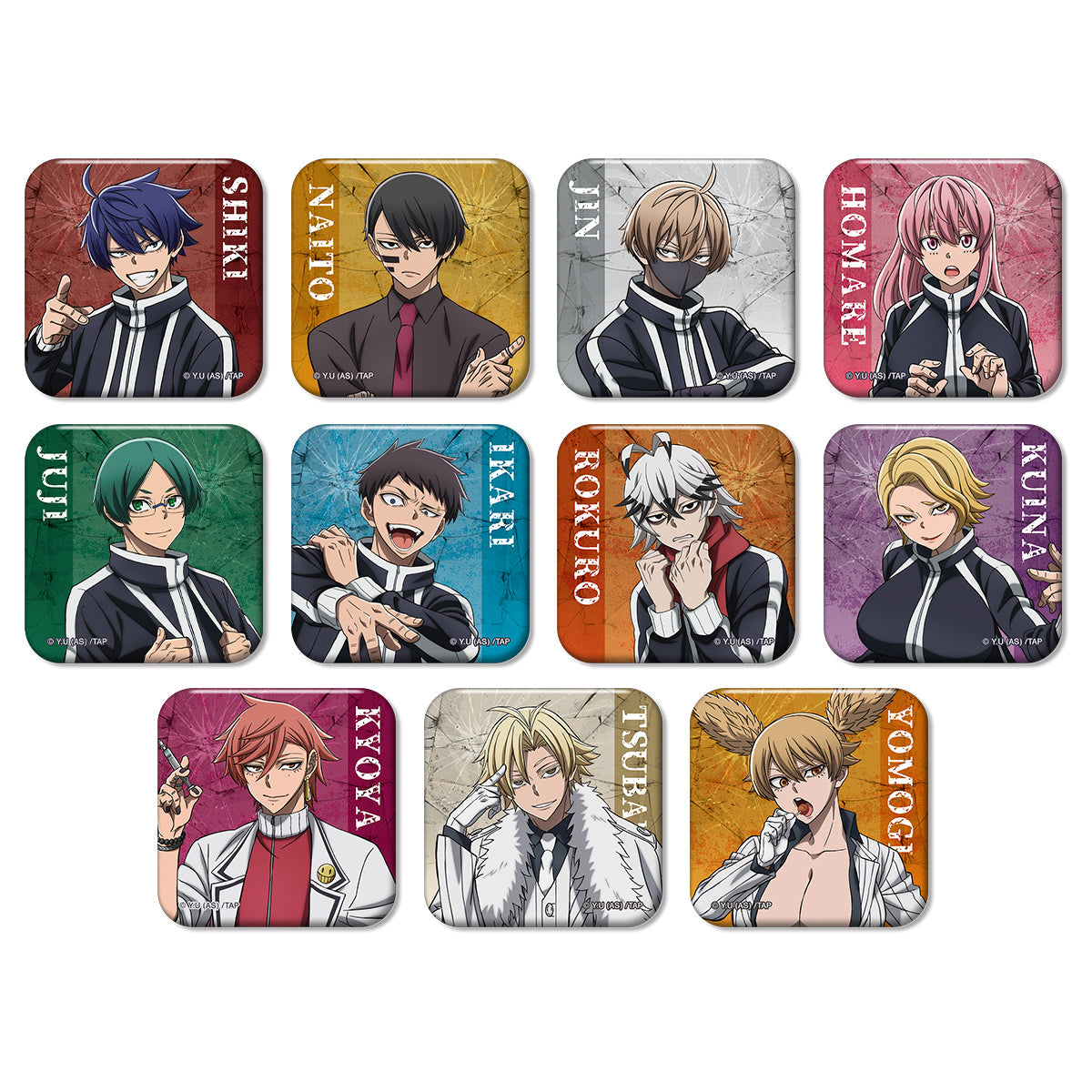 トレーディングスクエア缶バッジ（単品）｜TVアニメ『桃源暗鬼』公式