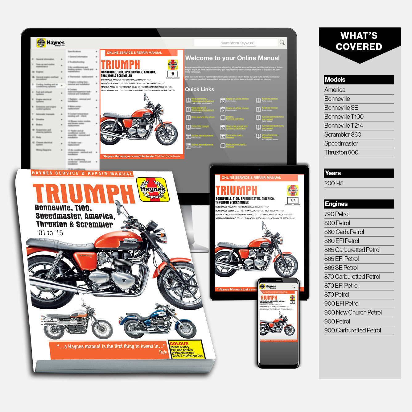 Triumph Bonneville (2001-2015) Haynes Repair Manual – Haynes