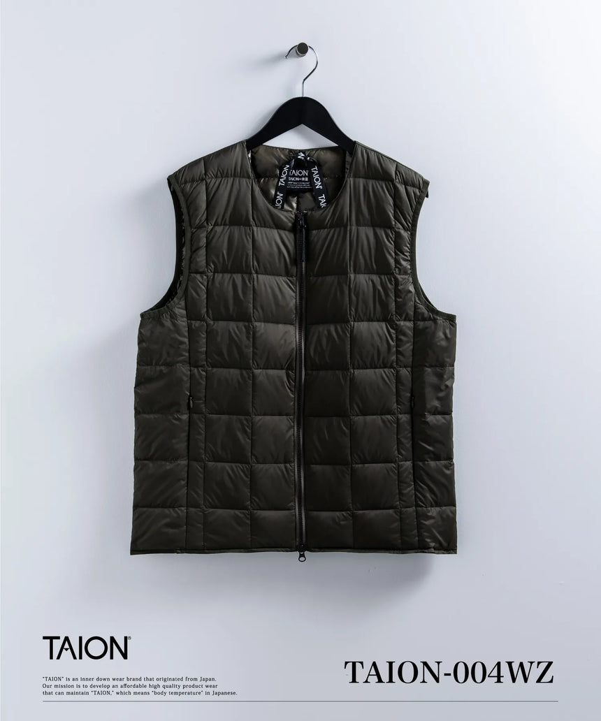 TAION Basic Crew Neck Double Zip Down Vest – unexpected store