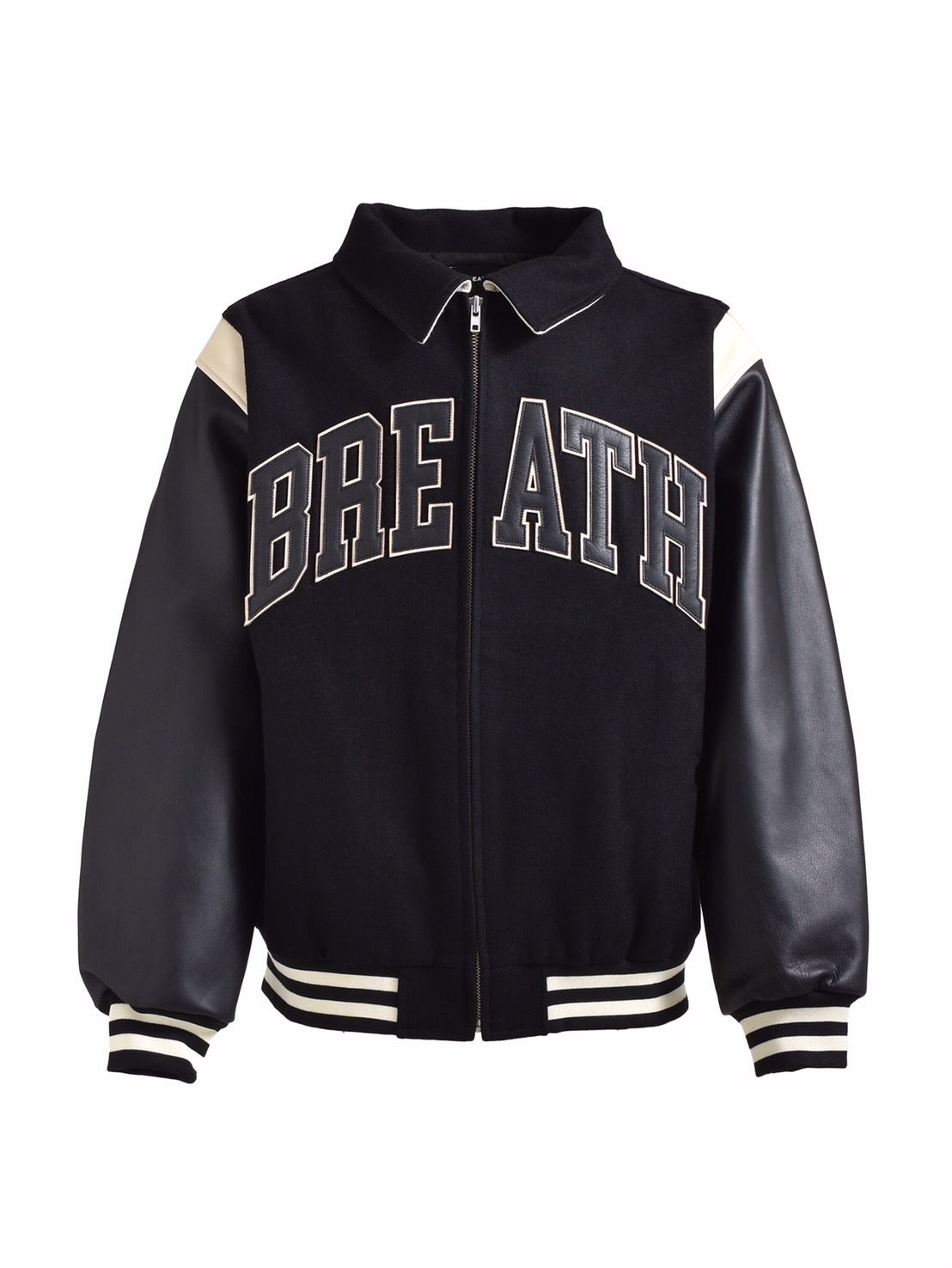BREATH - ブレス】 ARCH LOGO VERSITY JACKET / BLACK (ジャケット