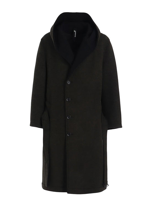 Ground Y - グラウンドワイ】DOUBLE WEAVE MELTON UNRRIMMED HOODED