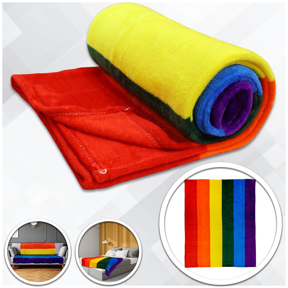 Rainbow Pride Plush Blanket – United State of Indiana
